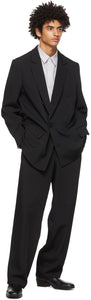 OVERCOAT Black Rayon Tricotine Blazer