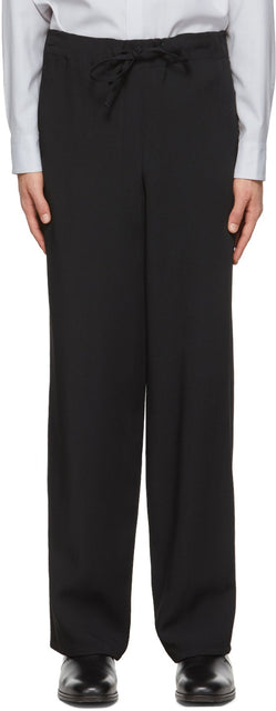 OVERCOAT Black Tricotine Trousers - Pantalon de tricotine noir de manteau - overcoat 검은 tricotine 바지