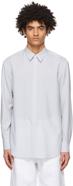 OVERCOAT Grey Wool Shirt - Chemise en laine grise de manteau - 오버코트 회색 양모 셔츠