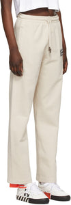 Off-White Beige Logo Patch Lounge Pants