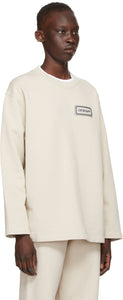 Off-White Beige Logo Patch Sweatshirt