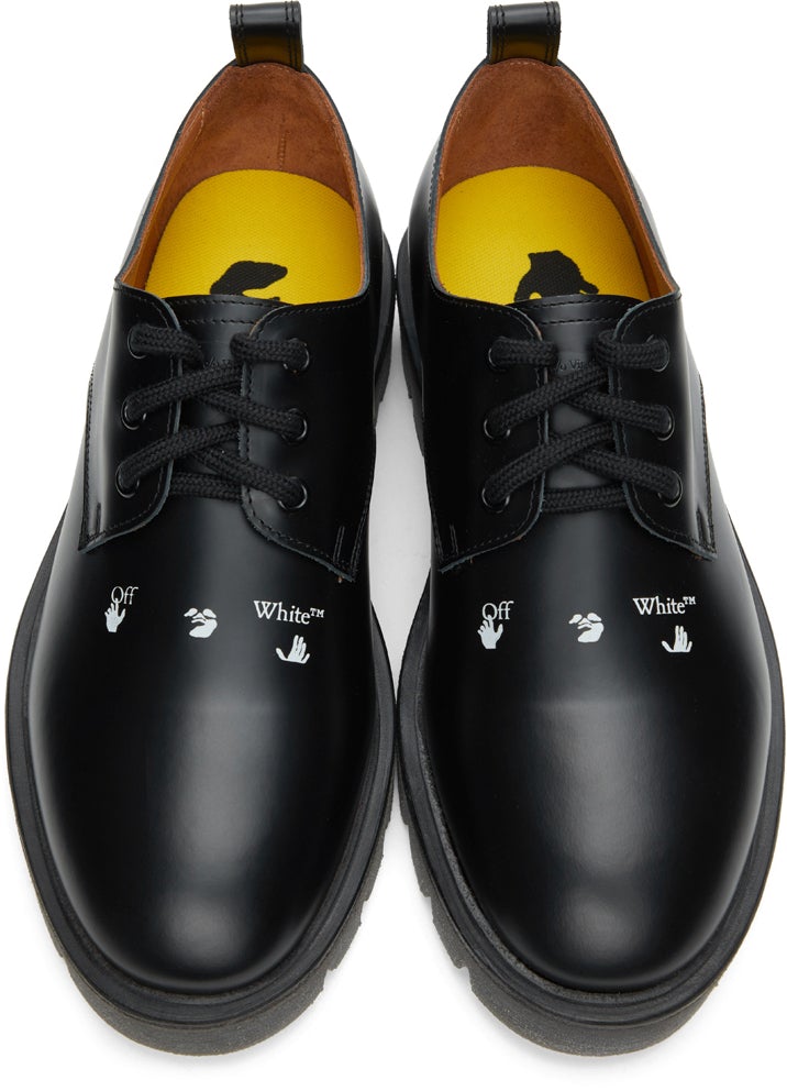 Off-White Black Leather Derbys