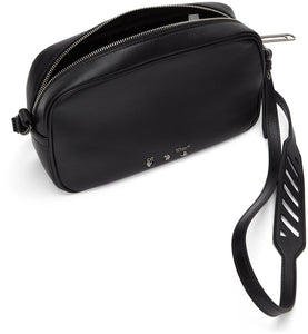 Off-White Black Leather Logo Shoulder Bag