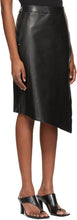 Off-White Black Leather Midi Skirt