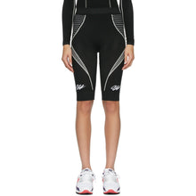 Off-White Black Seamless Cycling Shorts - Short cycliste sans couture noir blanc - 화이트 블랙 원활한 사이클링 반바지