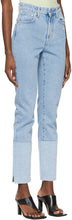 Off-White Blue Two-Tone Straight-Leg Jeans