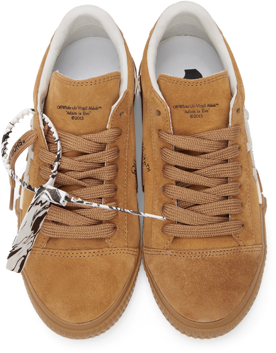 Off-White Tan Suede Vulcanized Low Sneakers