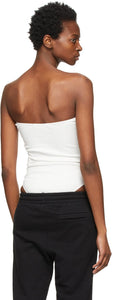 Off-White White Rib Strapless Bodysuit