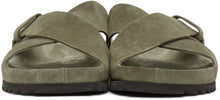 Officine Creative Green Suede AgorÃ  3 Sandals