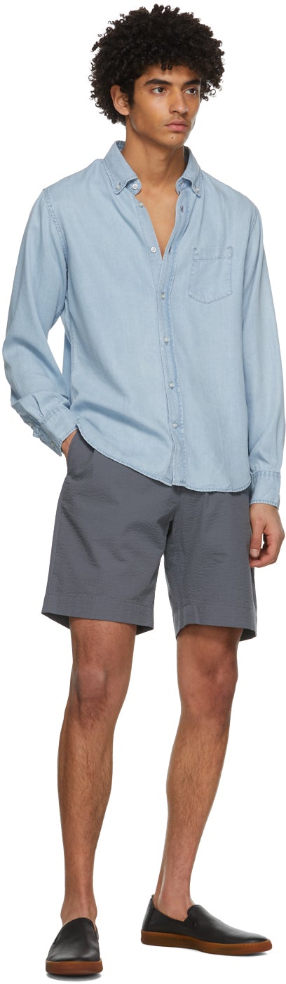 Officine GÃ©nÃ©rale Grey Seersucker Phil Shorts