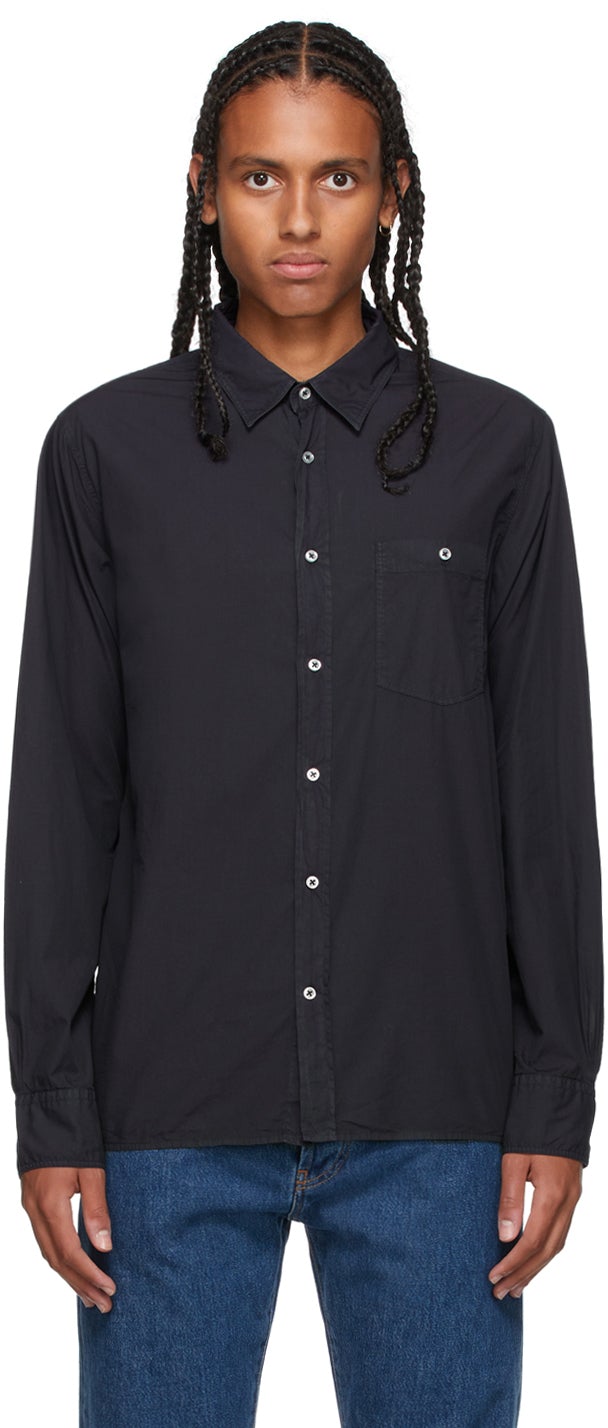 Officine GÃ©nÃ©rale Navy Cotton Poplin Alex Shirt - Officine Gétam Rale Navy Cotton Poplin Alex Shirt - officine glé © rale navy Cotton Poplin Alex Shirt