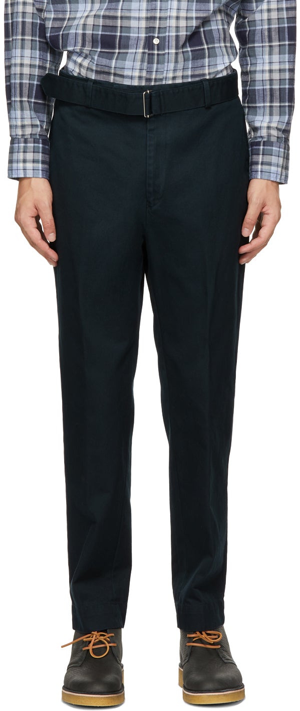 Officine GÃ©nÃ©rale Navy Owen Chino Trousers - Officine GÉNÉRALE Navy Owen Chino Pantalons - officine gli - © Rale Navy Owen Chino 바지