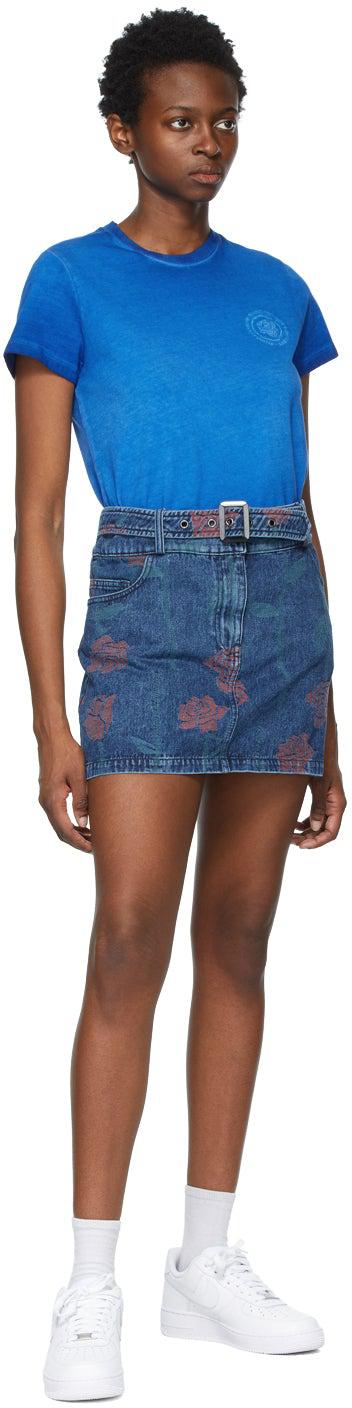 Opening Ceremony Blue Logo Embroidered T-Shirt