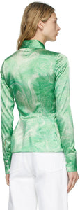 Opening Ceremony Green Allover Marble Shirt