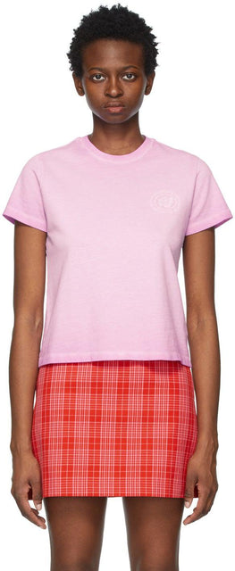 Opening Ceremony Pink Logo Embroidered T-Shirt - Cérémonie d'ouverture Rose Logo T-shirt brodé - 열기 의식 핑크 로고 수 놓은 티셔츠