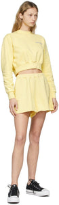 Opening Ceremony Yellow Warped Logo Sweat Shorts