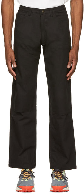 Ostrya Black Canvas Hardy Trousers - Pantalon robuste de toile noire Oschya - osttra가 검은 캔버스 하디 바지