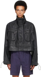 Ottolinger Black Denim Cargo Jacket - Ottolinger Black Denim Jacket Cargo - Ottolinger 블랙 데님화물 재킷