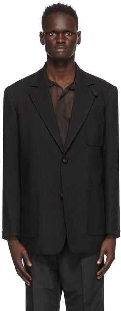 Our Legacy Black Wool Tavern Blazer - Notre blazer héritage de laine noire en laine noire - 우리의 유산 검은 양모 선술집 블레이저
