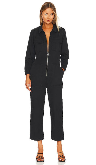 PISTOLA Olivia Relaxed Jumpsuit in Black Pistola olivia combinaison détendue en noir Pistola Olivia放松黑色的连身裤