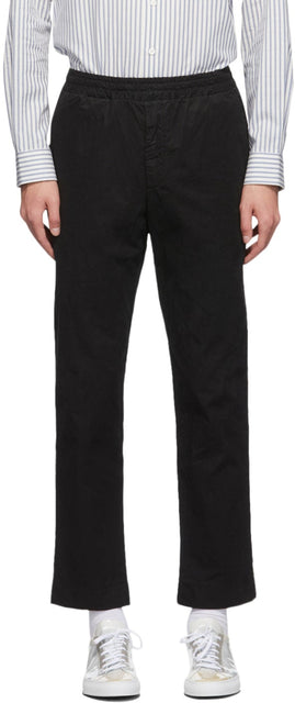 PRESIDENT's Black Garment-Dyed Vernon Trousers - Pantalon Vernon teint du vêtement noir du président - 대통령의 검은 의류 염색 된 버논 바지