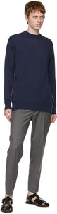 PRESIDENT's Blue Cotton Crepe Sweater