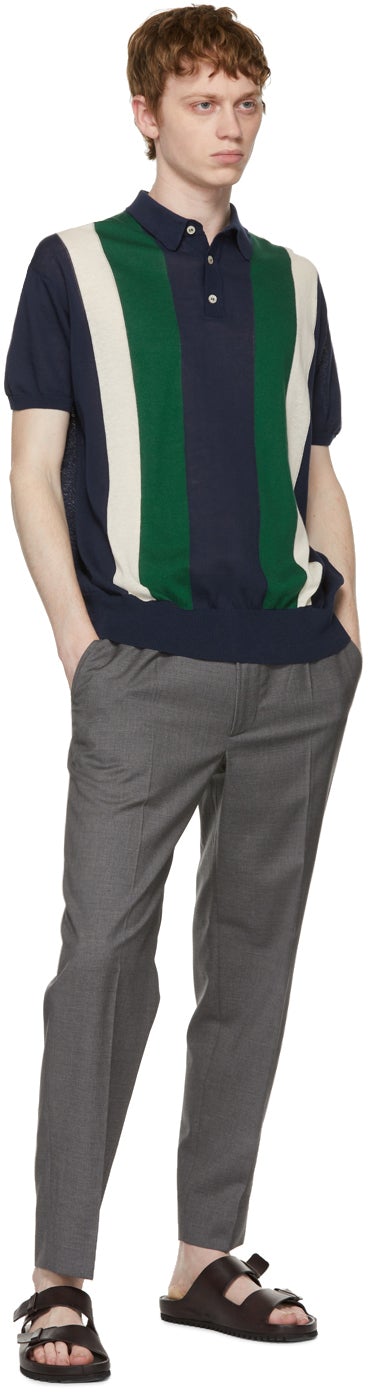 PRESIDENT's Grey Fresco Headlight Trousers