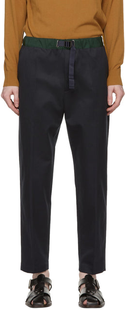 PRESIDENT's Navy Gabardine Headlight Trousers - Pantalon phare de la marine de la marine du président - 대통령의 해군 가빈 딘 헤드 라이트 바지