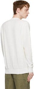 PRESIDENT's White Cotton Crepe Sweater