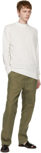 PRESIDENT's White Cotton Crepe Sweater