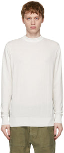 PRESIDENT's White Cotton Crepe Sweater - Pull en crêpe en coton blanc du président - 대통령의 하얀 코튼 크레이프 스웨터