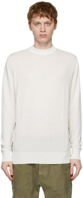 PRESIDENT's White Cotton Crepe Sweater - Pull en crêpe en coton blanc du président - 대통령의 하얀 코튼 크레이프 스웨터