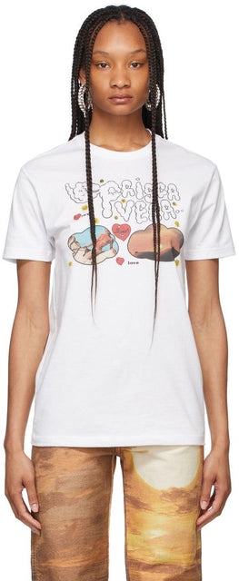 PRISCAVera White Collage T-Shirt - T-shirt de collage blanc Priscavera - Priscavera 화이트 콜라주 티셔츠