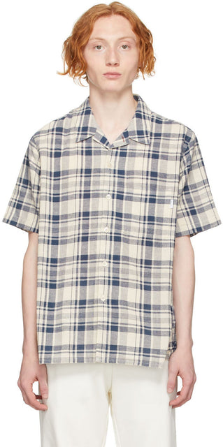 PS by Paul Smith Beige Linen Check Short Sleeve Shirt - PS by Paul Smith Beige Link Chemise à manches courtes - PS By Paul Smith 베이지 Linen 짧은 소매 셔츠 확인