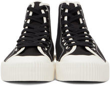 PS by Paul Smith Black Canvas Happy Logo Kibby High Sneakers