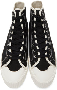 PS by Paul Smith Black Canvas Happy Logo Kibby High Sneakers