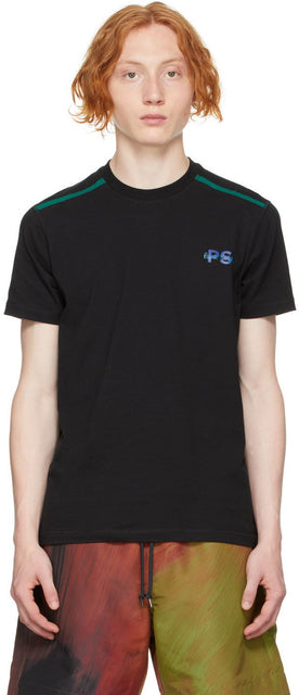 PS by Paul Smith Black Paneled Sport T-Shirt - PS by Paul Smith Noir T-shirt Sport Sport - PS 바이 스미스 블랙 패널 스포츠 티셔츠