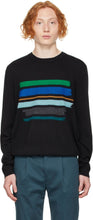 PS by Paul Smith Black Striped Pullover Sweater - PS by Paul Smith Black Sweated Pull Sweather - PS 바울 스미스 블랙 스트라이프 풀오버 스웨터