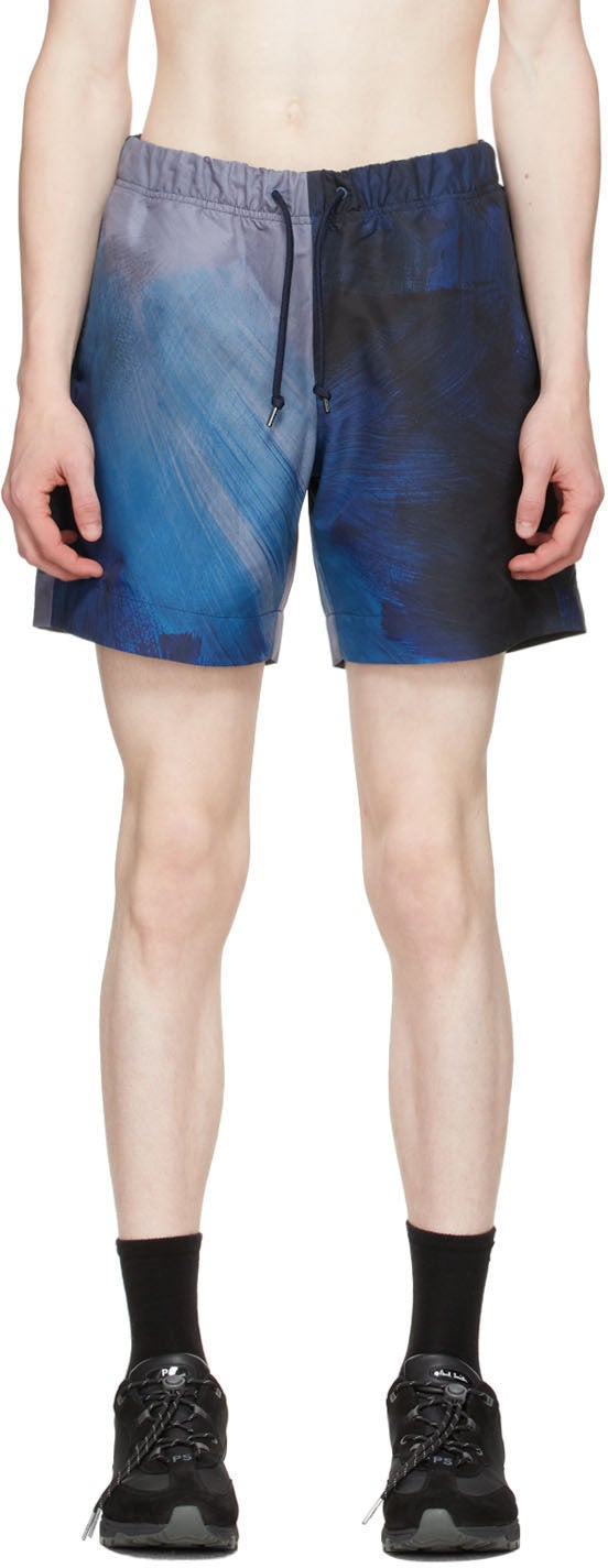 PS by Paul Smith Blue Brush Stroke Shorts - PS by Paul Smith Blue Brush Course Short - PS 바울 스미스 블루 브러쉬 스트로크 반바지