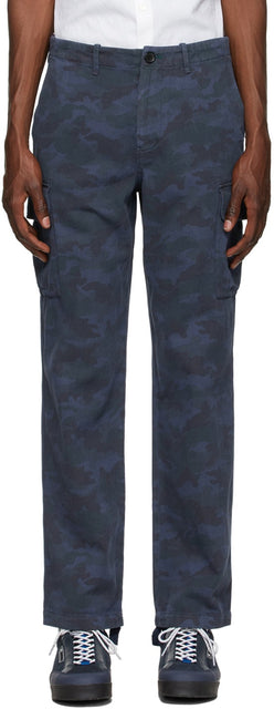 PS by Paul Smith Blue Camo Military Cargo Pants - PS by Paul Smith Blue Camo Military Cargo Pantalon - PS 바울 스미스 블루 카모 군사 카고 바지