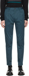 PS by Paul Smith Blue Cotton Trousers - PS by Paul Smith Blue Pantalons en coton bleu - PS 바울 스미스 블루 코튼 바지