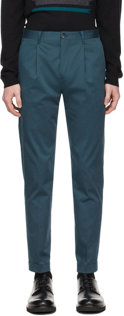 PS by Paul Smith Blue Cotton Trousers - PS by Paul Smith Blue Pantalons en coton bleu - PS 바울 스미스 블루 코튼 바지