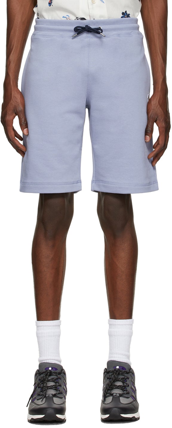 PS by Paul Smith Blue Organic Cotton Zebra Logo Shorts - PS by Paul Smith Blue Coton bio Zebra Logo short - PS 바울 스미스 블루 유기농 코튼 얼룩말 로고 반바지