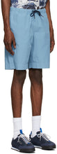 PS by Paul Smith Blue Twill Drawstring Shorts