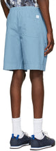 PS by Paul Smith Blue Twill Drawstring Shorts