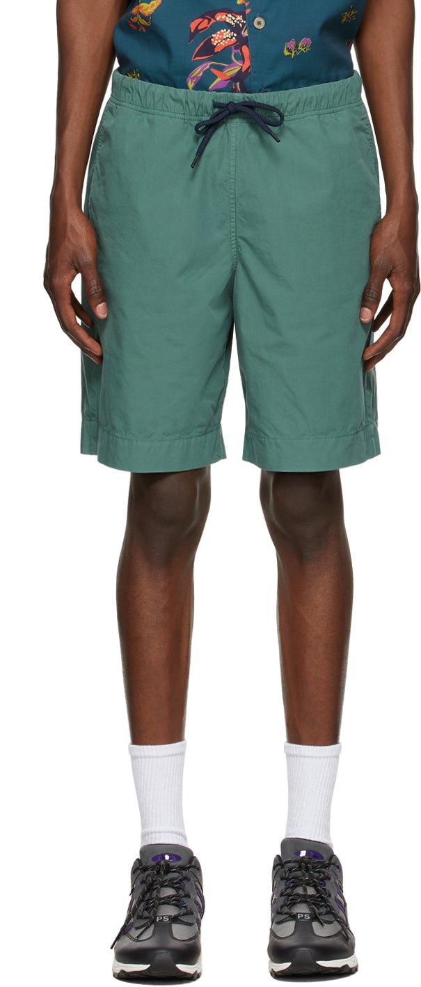 PS by Paul Smith Green Cotton Drawstring Shorts - PS by Paul Smith Coton coton vert Cordon de cordon - PS 바울 스미스 그린 코튼 Drawstring 반바지