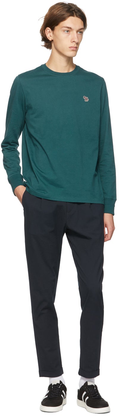 PS by Paul Smith Green Organic Zebra Logo Long Sleeve T-Shirt
