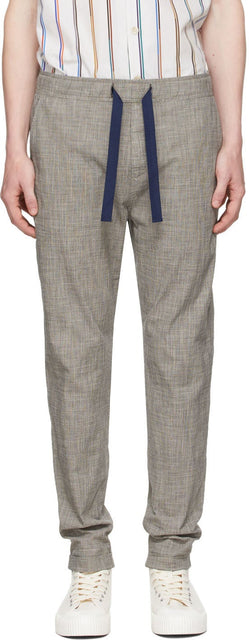 PS by Paul Smith Grey Drawcord Waist Trousers - Ps by Paul Smith Grey Cordon Taille Pantalon - PS 바울 스미스 그레이 그레이 드로 페드 허리 바지