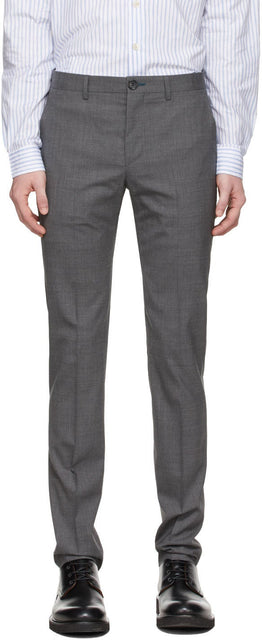 PS by Paul Smith Grey Wool Slim-Fit Trousers - PS par Paul Smith Grey Fit Pantalons Slim-Fit - PS 바울 스미스 회색 양모 슬림 피트 바지