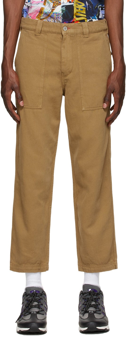PS by Paul Smith Khaki Cropped Trousers - Ps par Paul Smith Kaki Pantalon recadré - PS의 Paul Smith Khaki는 바지를 자른다